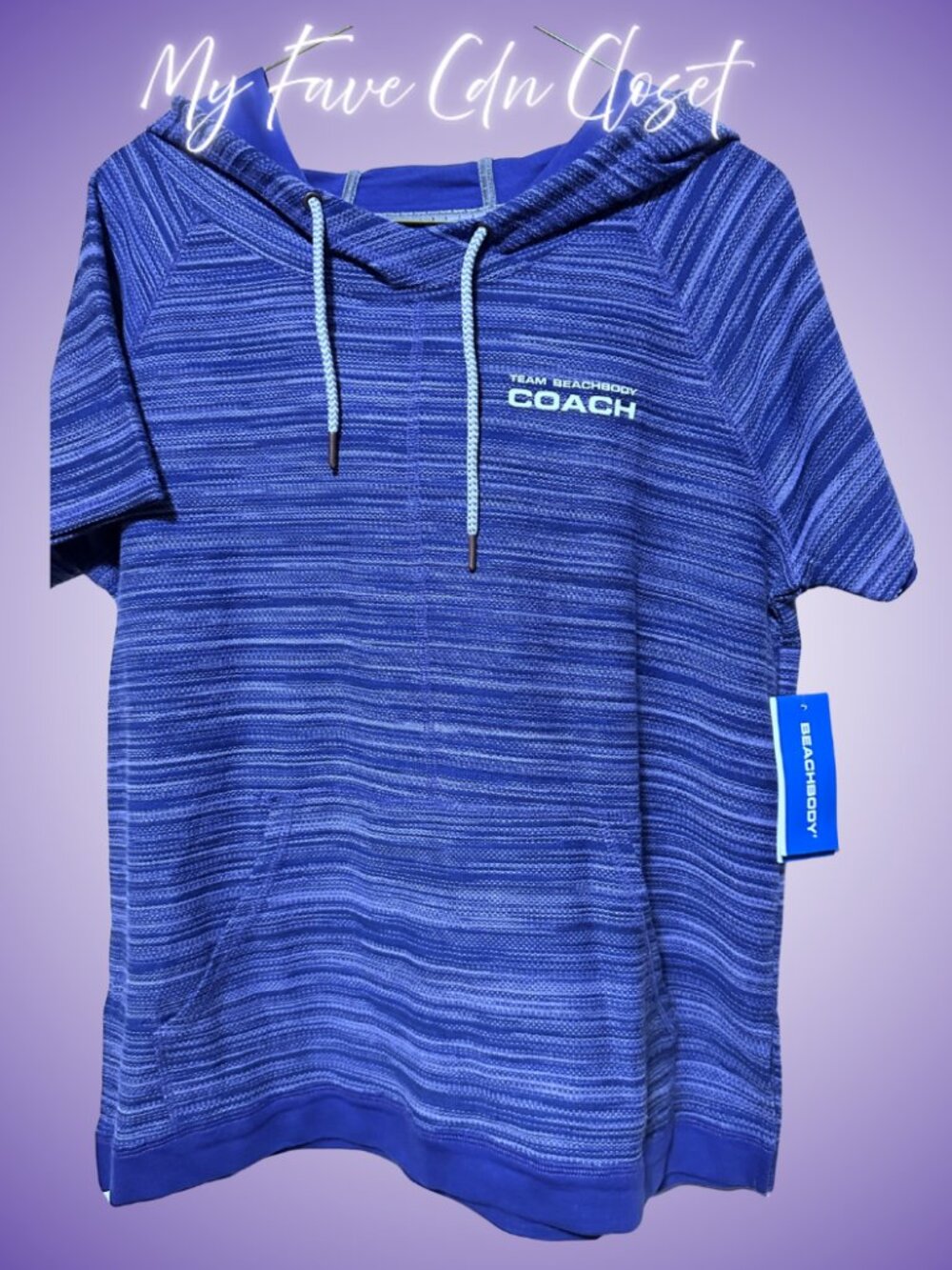 NEW**Purple Team Beachbody Coach Short Sleeve Hoodie (Bodi)